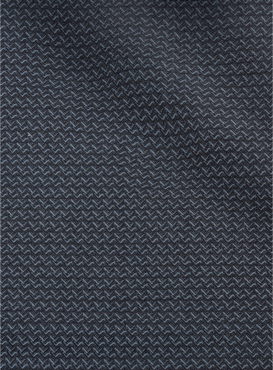 Napolean Dalmoro Chevron Weave Blue Wool Pants - StudioSuits