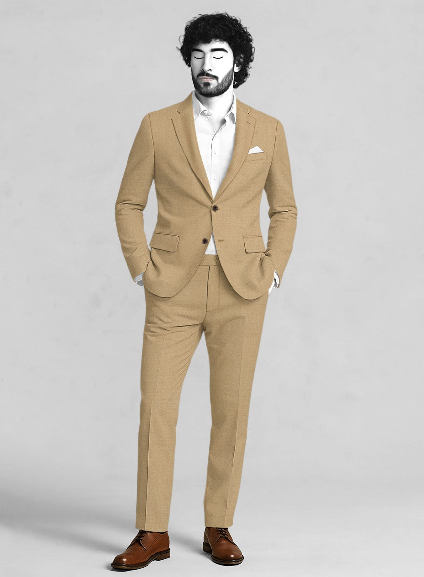 Napolean Stretch Dark Khaki Wool Suit - StudioSuits