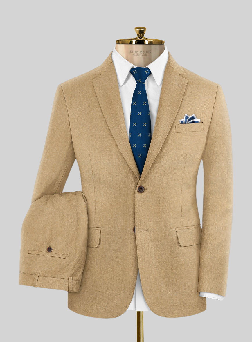 Napolean Stretch Dark Khaki Wool Suit - StudioSuits