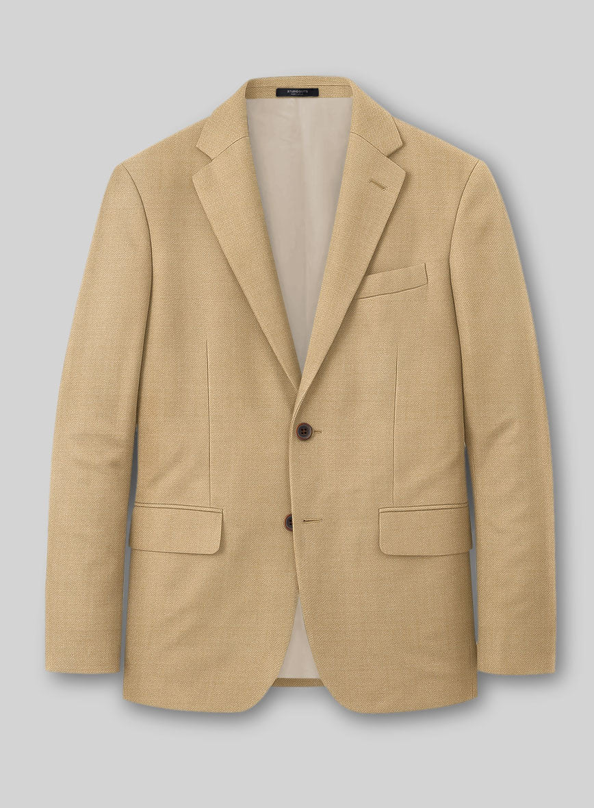 Napolean Stretch Dark Khaki Wool Jacket - StudioSuits
