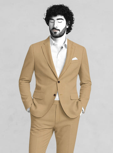 Napolean Stretch Dark Khaki Wool Jacket - StudioSuits