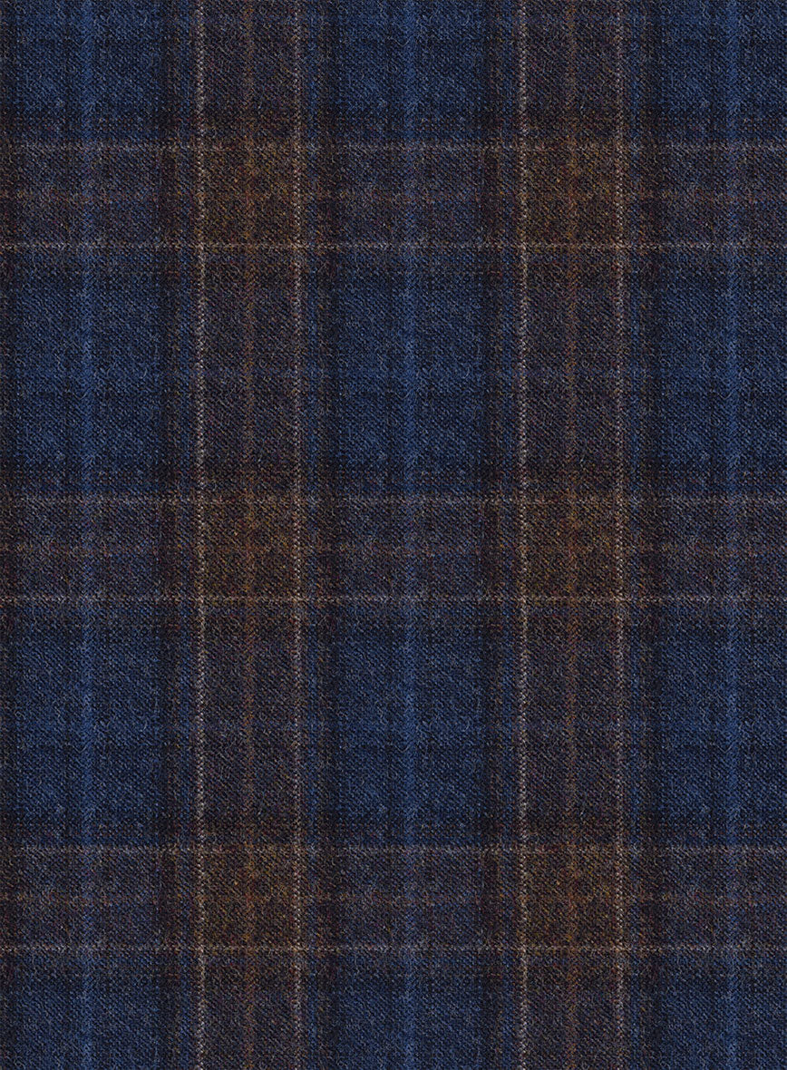 Reda Adlis Blue Checks Wool Pants - StudioSuits
