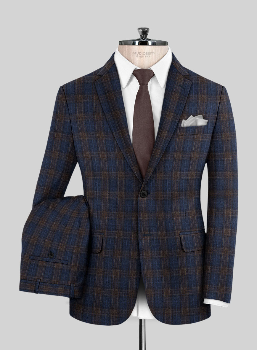 Reda Adlis Blue Checks Wool Suit - StudioSuits