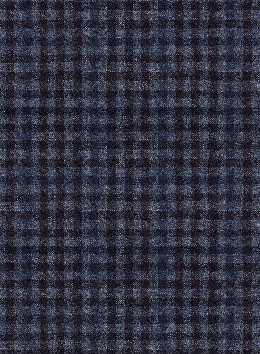 Reda Baez Blue Checks Wool Pants - StudioSuits