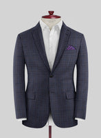 Reda Baez Blue Checks Wool Suit - StudioSuits