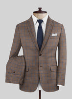 Reda Baez Brown Checks Wool Suit - StudioSuits