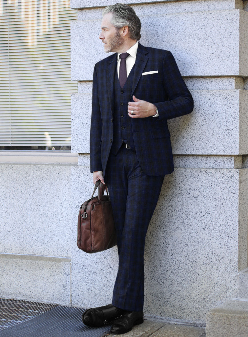 Reda Ballio Blue Checks Wool Suit - StudioSuits