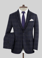 Reda Berato Navy Blue Checks Wool Suit - StudioSuits