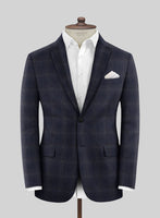 Reda Berato Navy Blue Checks Wool Suit - StudioSuits