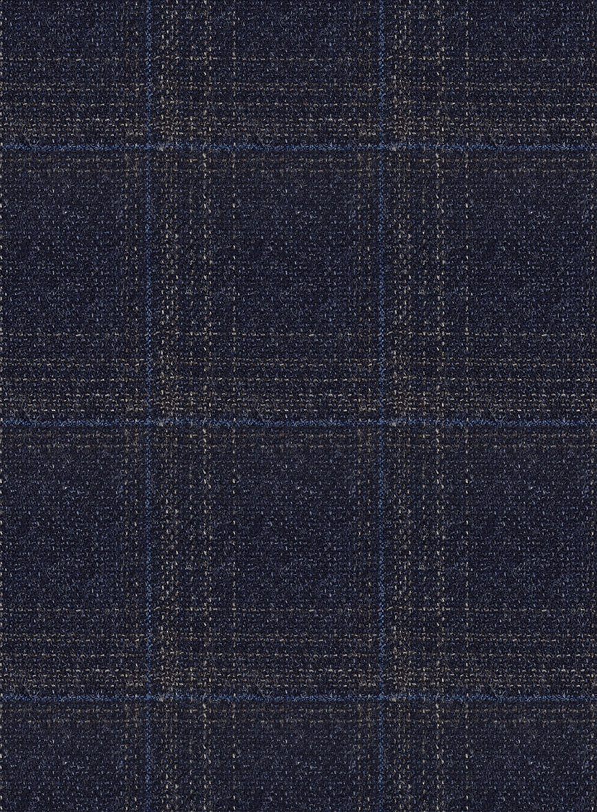 Reda Berato Navy Blue Checks Wool Suit - StudioSuits