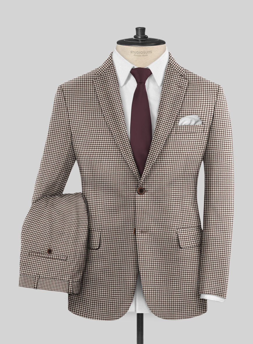 Reda Beltra Brown Checks Wool Suit - StudioSuits