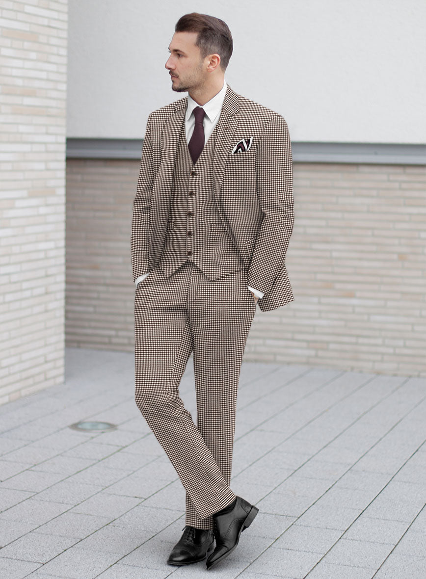 Reda Beltra Brown Checks Wool Suit - StudioSuits