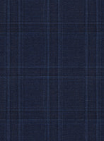 Reda Dark Navy Checks Wool Jacket - StudioSuits