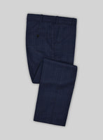 Reda Dark Navy Checks Wool Pants - StudioSuits