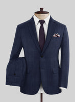 Reda Dark Navy Checks Wool Suit - StudioSuits