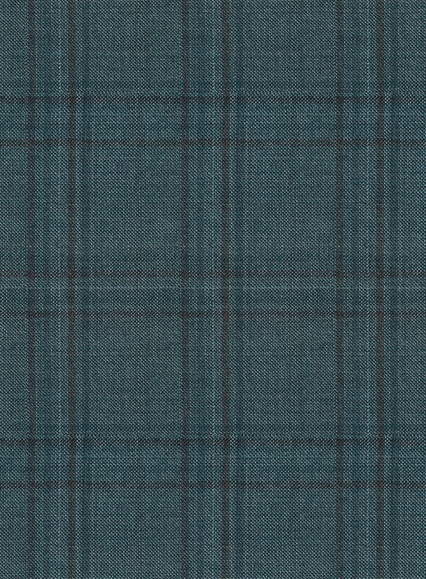 Reda Dark Teal Checks Wool Suit - StudioSuits