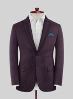 Reda Dark Wine Checks Wool Jacket - StudioSuits