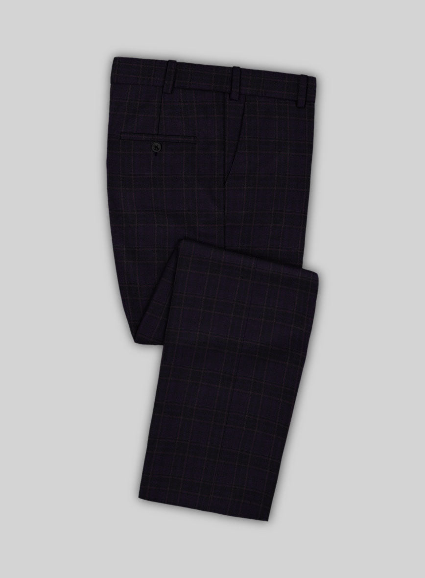 Reda Eralto Purple Checks Wool Pants - StudioSuits