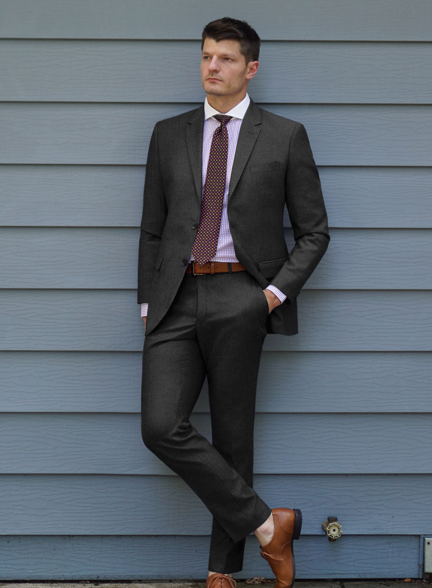 Reda Flexo Charcoal Wool Suit - StudioSuits