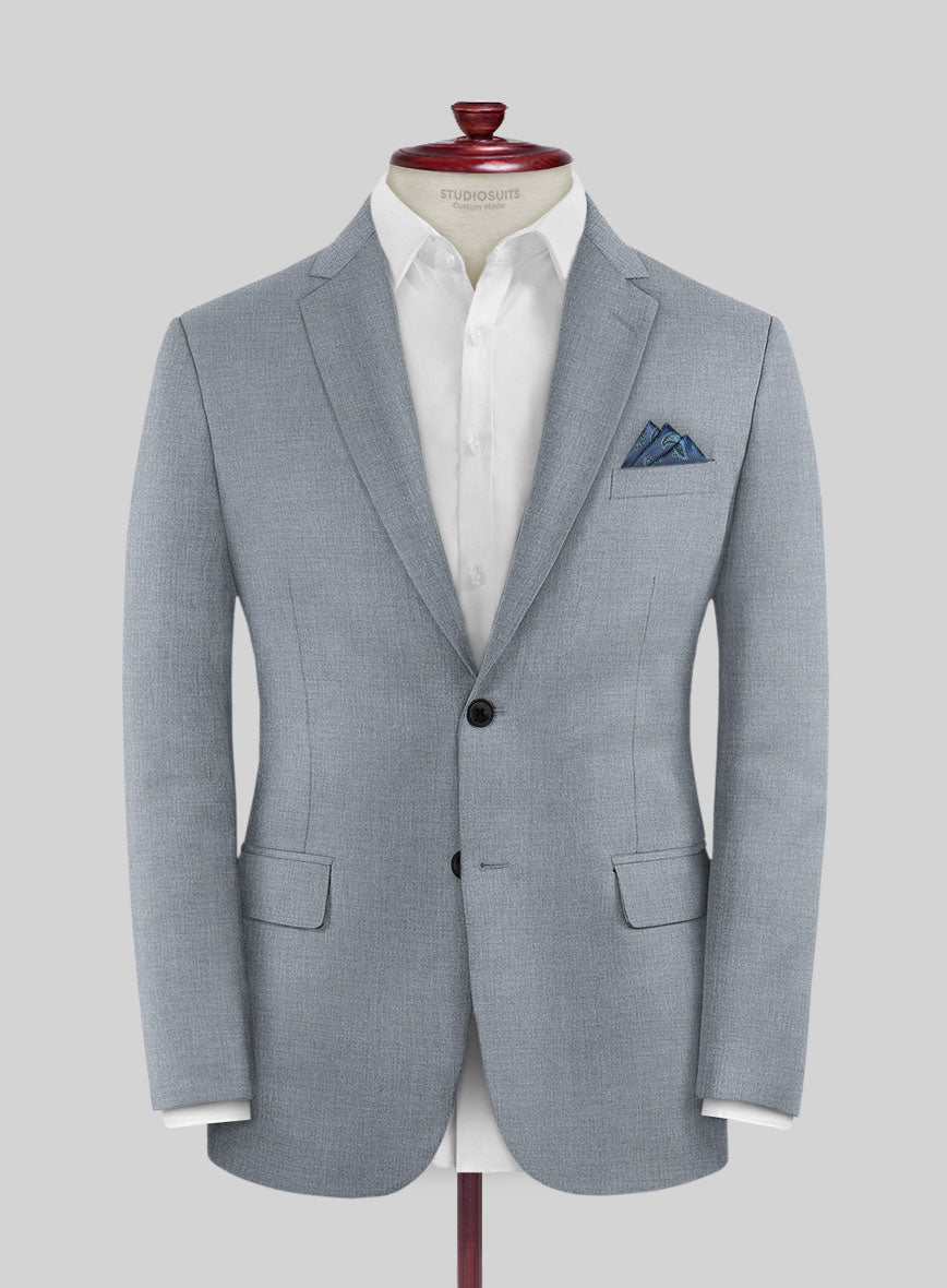 Reda Flexo Light Blue Gray Wool Jacket - StudioSuits