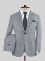 Reda Flexo Light Blue Gray Wool Suit - StudioSuits