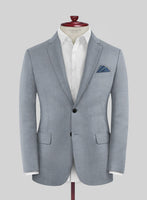 Reda Flexo Light Blue Gray Wool Suit - StudioSuits