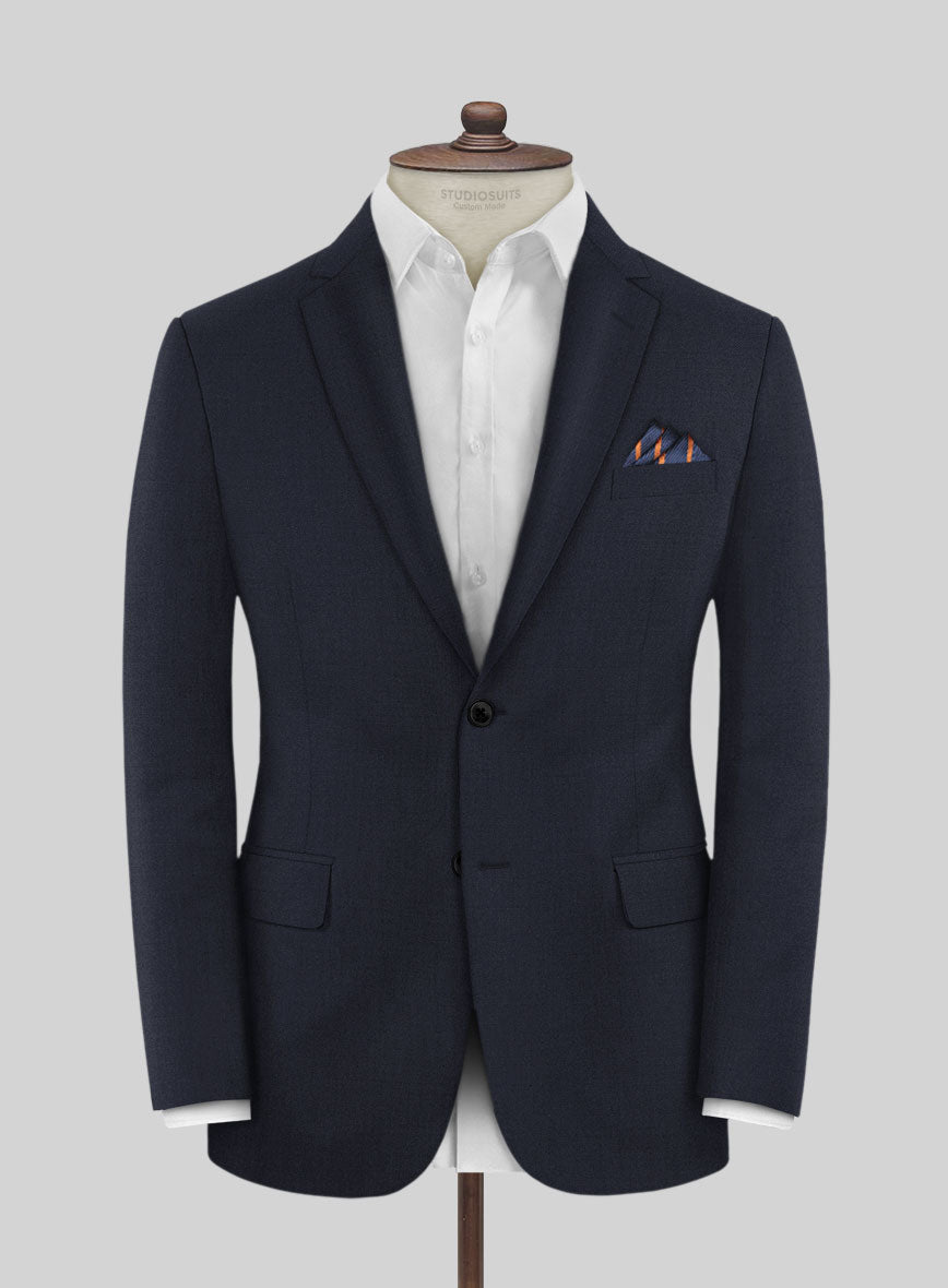 Reda Flexo Navy Blue Wool Jacket - StudioSuits