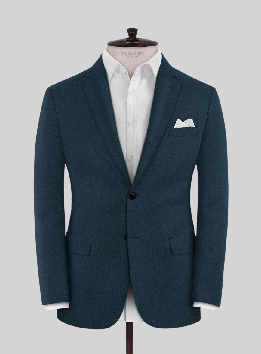 Reda Flexo Teal Blue Wool Jacket - StudioSuits