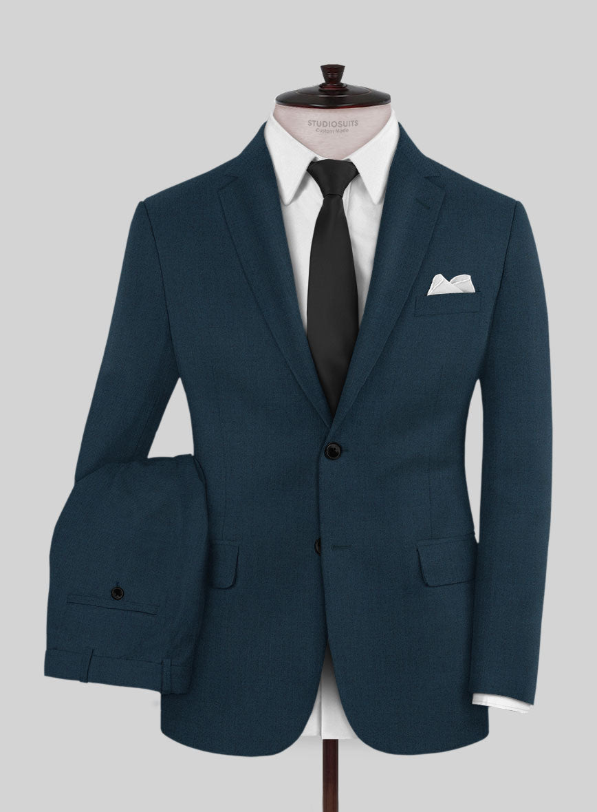 Reda Flexo Teal Blue Wool Suit - StudioSuits