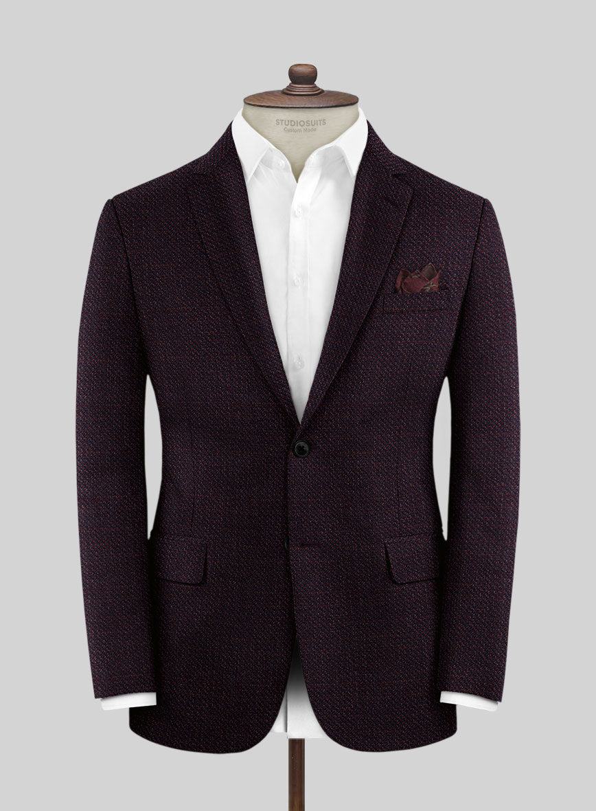 Reda Floura Maroon Wool Jacket - StudioSuits