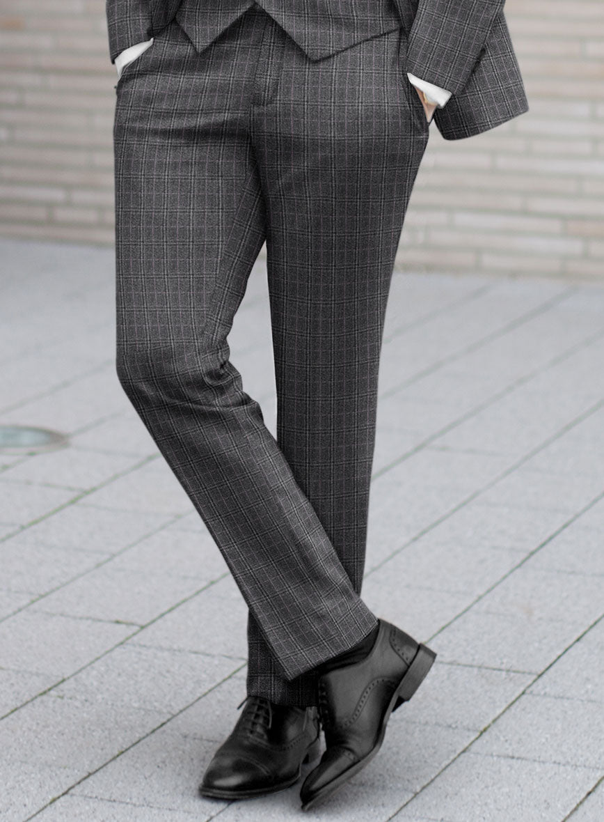 Reda Jeromi Gray Checks Wool Suit - StudioSuits