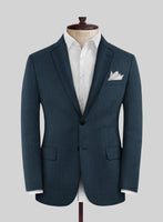 Reda Jeromi Teal Blue Checks Wool Jacket - StudioSuits