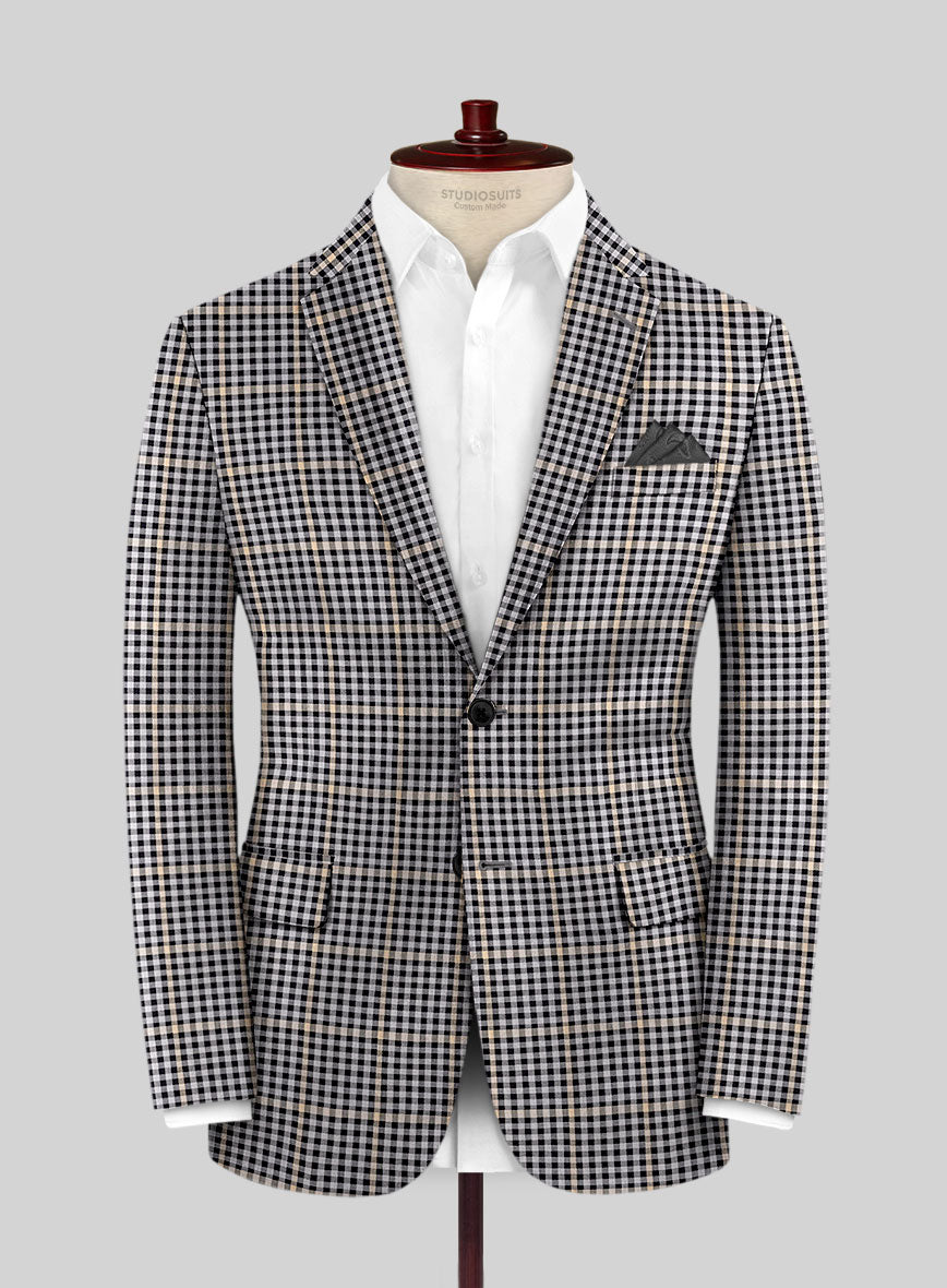 Reda Matio Black Checks Wool Jacket - StudioSuits