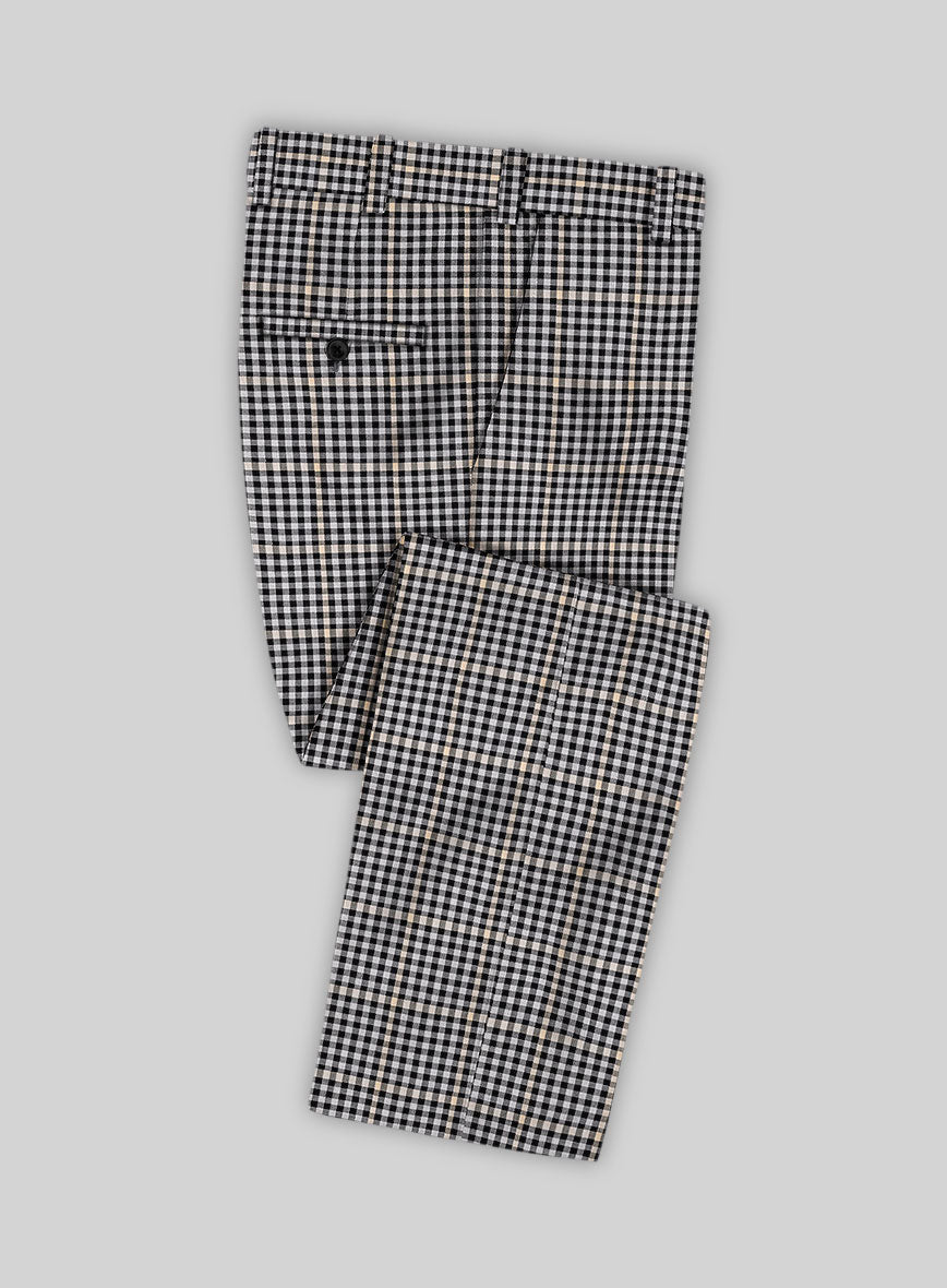Reda Matio Black Checks Wool Pants - StudioSuits