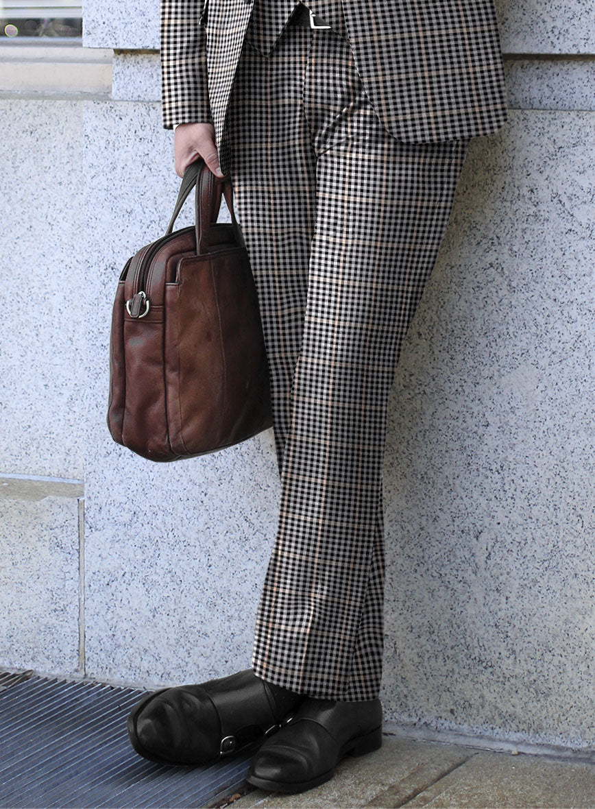 Reda Matio Black Checks Wool Pants - StudioSuits