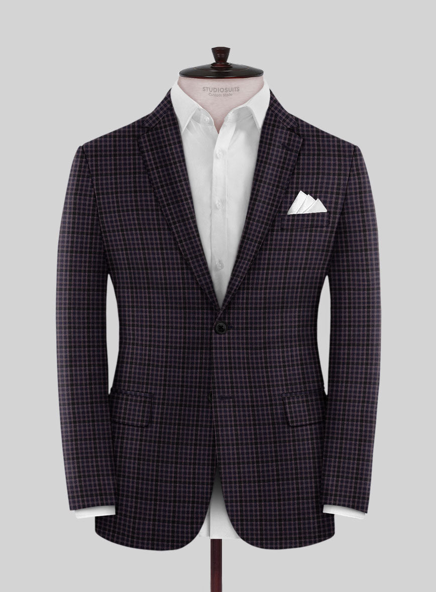 Reda Matio Purple Checks Wool Jacket - StudioSuits