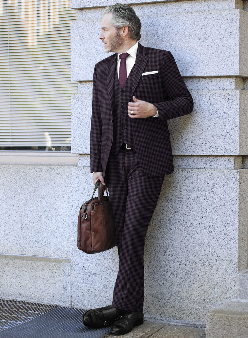 Reda Matio Purple Checks Wool Suit - StudioSuits