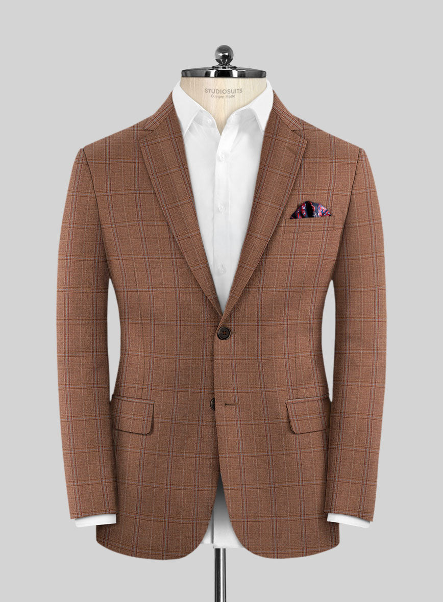 Reda Pacivi Brown Checks Wool Jacket - StudioSuits