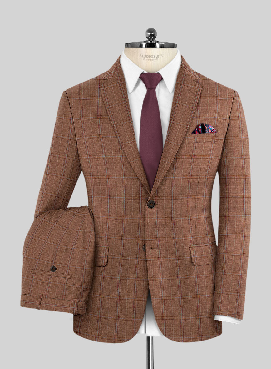 Reda Pacivi Brown Checks Wool Suit - StudioSuits