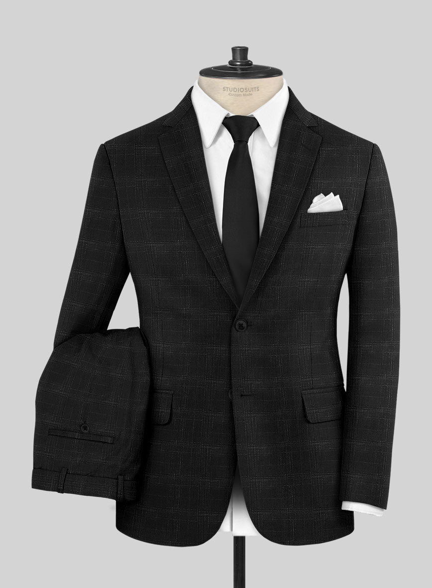 Reda Xime Black Checks Wool Suit - StudioSuits