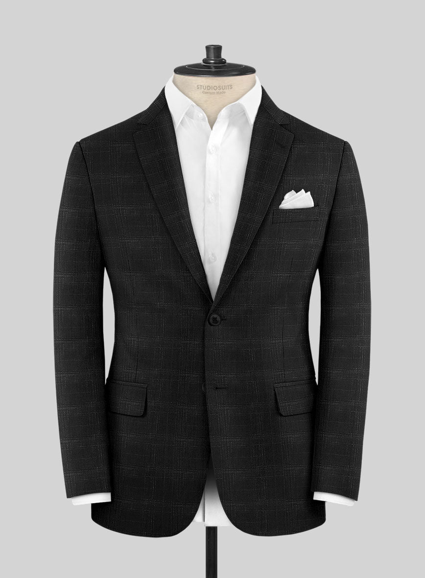 Reda Xime Black Checks Wool Suit - StudioSuits