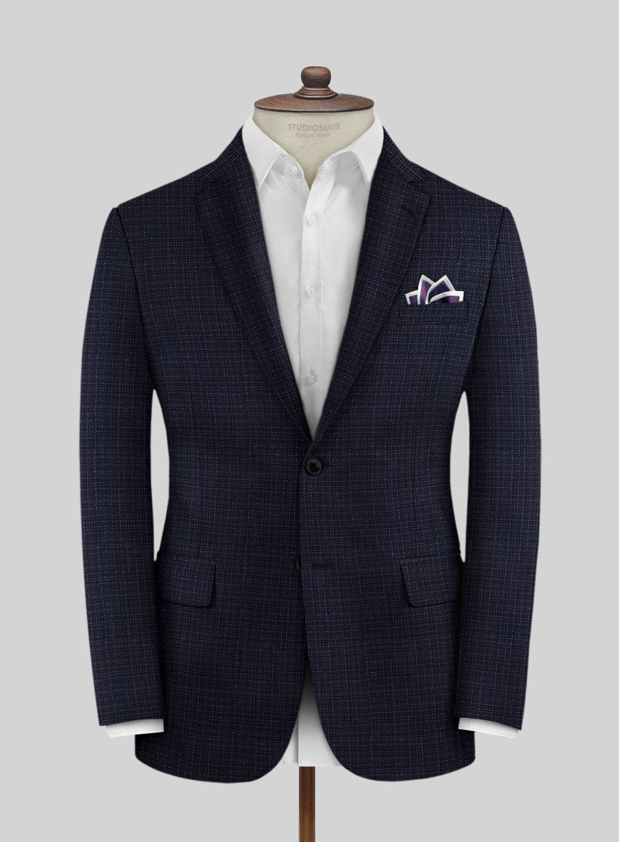 Reda Zeno Blue Checks Wool Jacket - StudioSuits