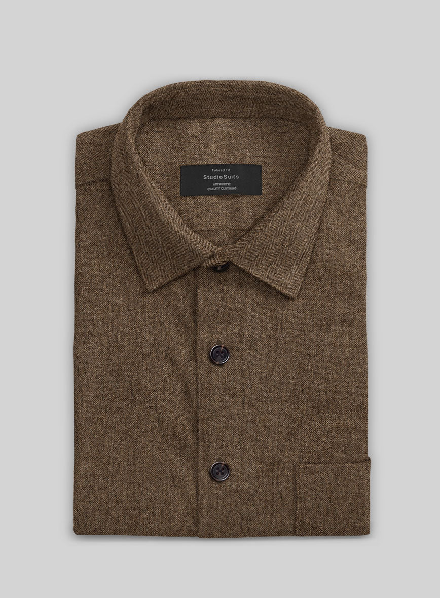 Rust Herringbone Tweed Shirt - StudioSuits