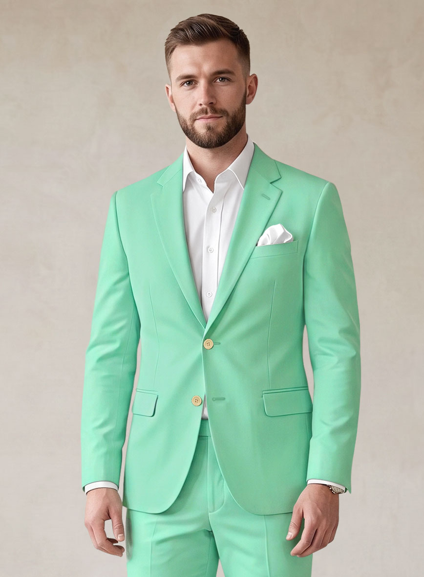 Scabal Pastel Green Cotton Stretch Jacket - StudioSuits