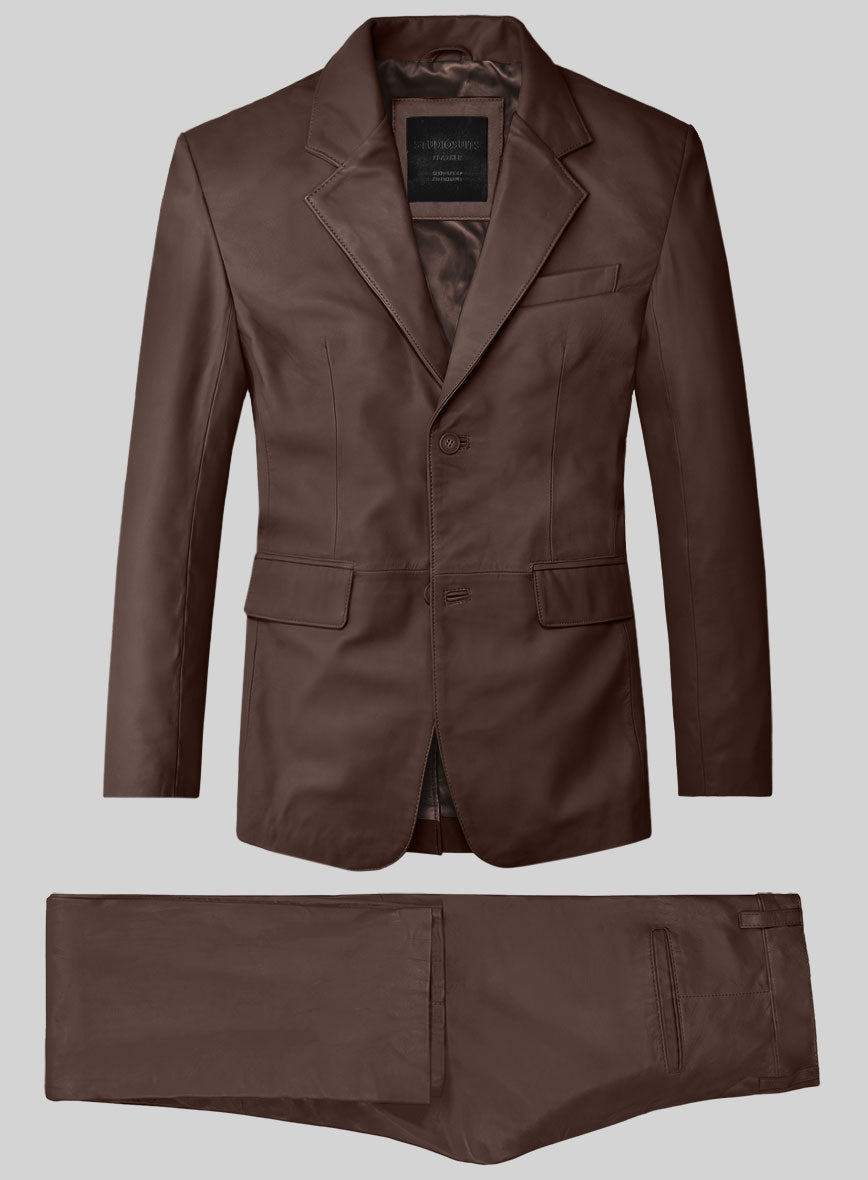 Scottish Brown Lambskin Leather Suit - StudioSuits