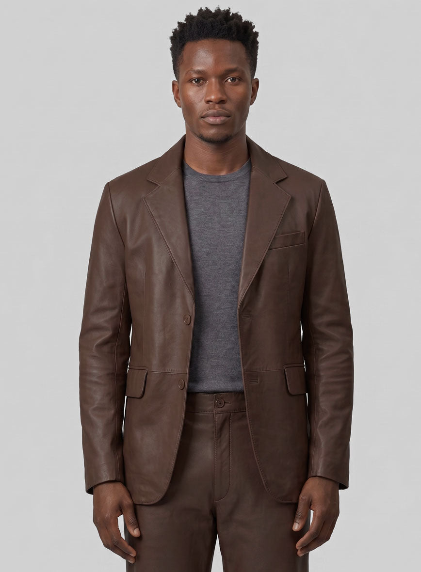 Scottish Brown Lambskin Leather Suit - StudioSuits
