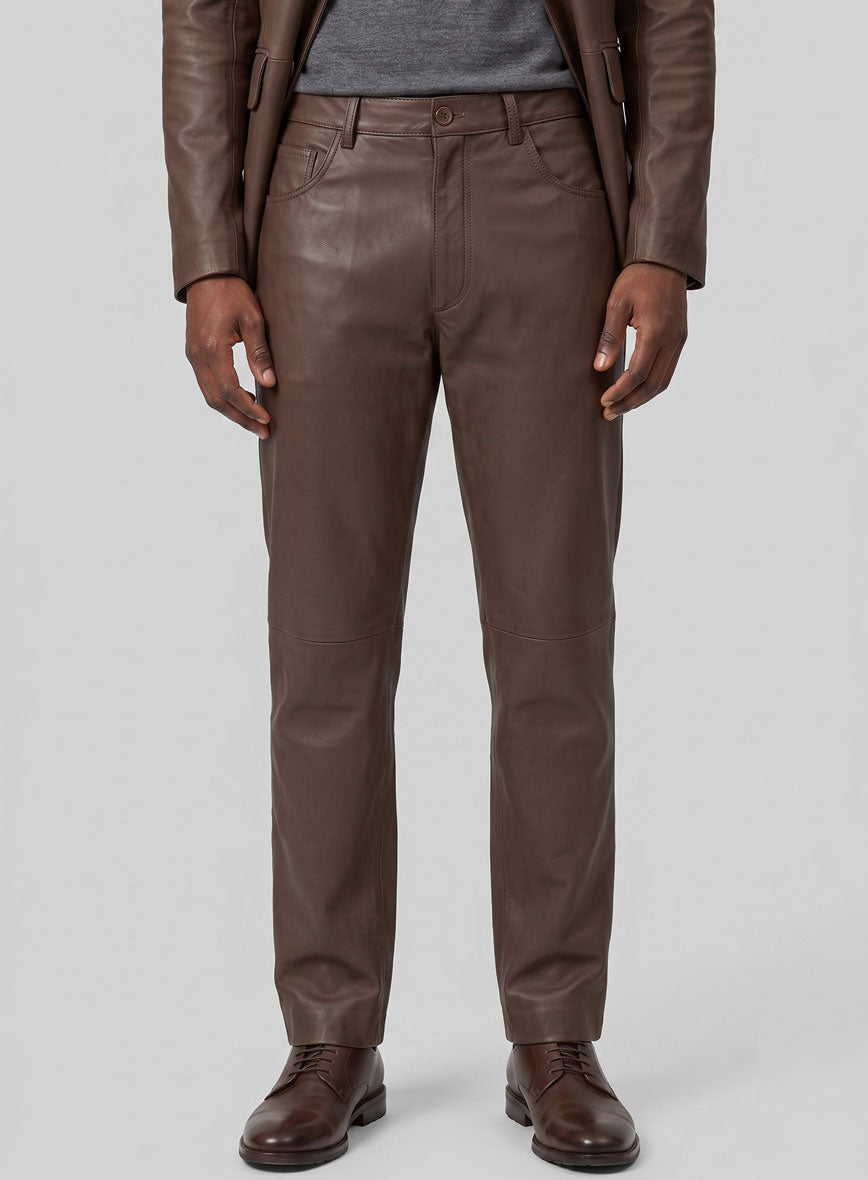 Scottish Brown Lambskin Leather Suit - StudioSuits
