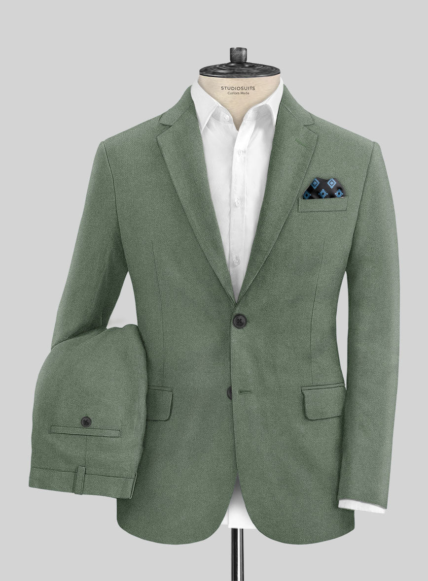 Solbiati Art Du Lin Sage Green Linen Suit - StudioSuits
