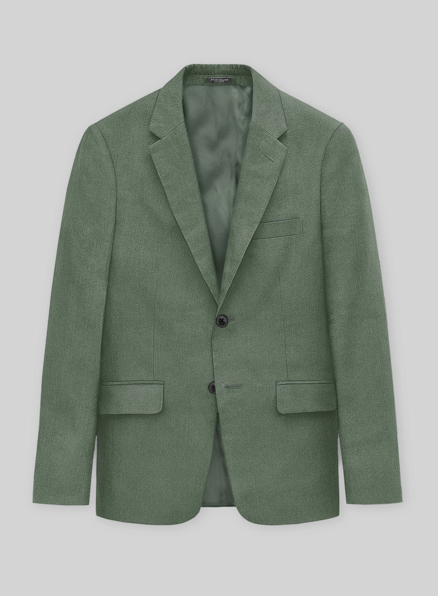 Solbiati Art Du Lin Sage Green Linen Jacket - StudioSuits