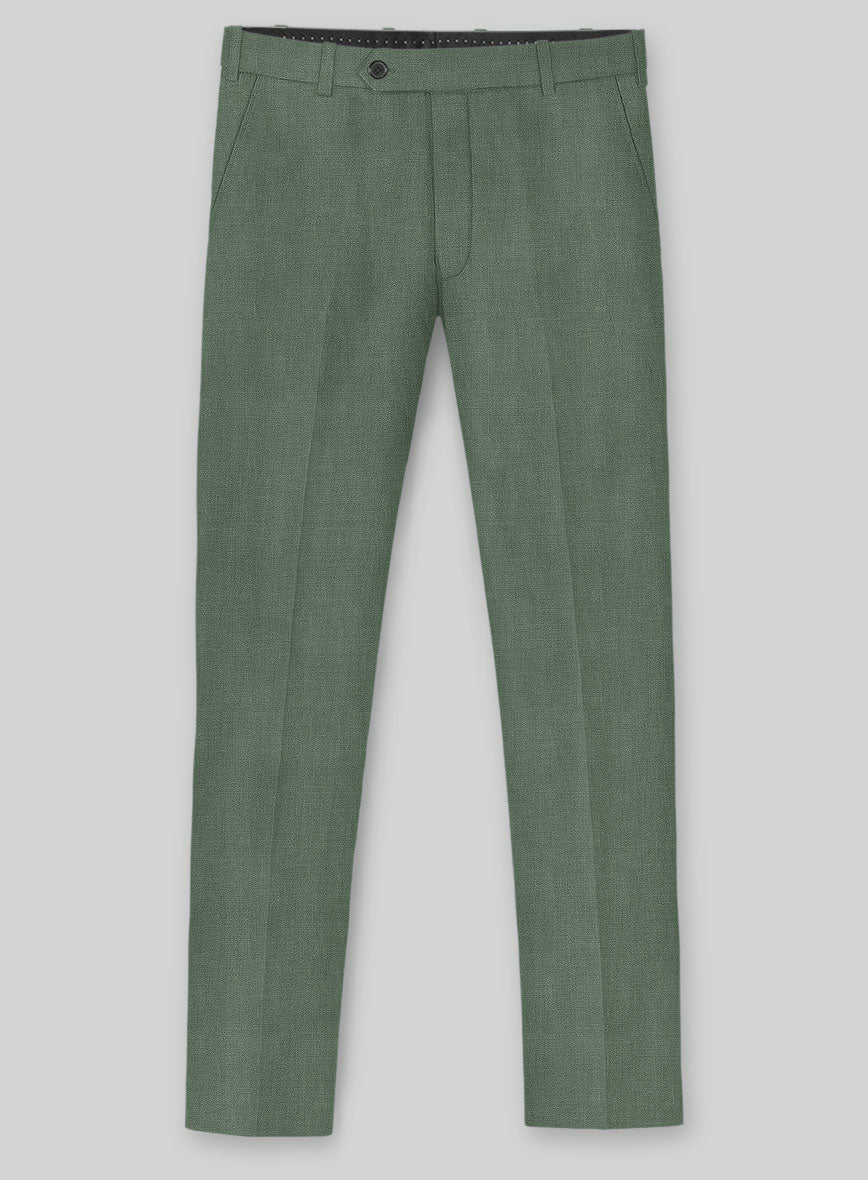 Solbiati Art Du Lin Sage Green Linen Pants - StudioSuits